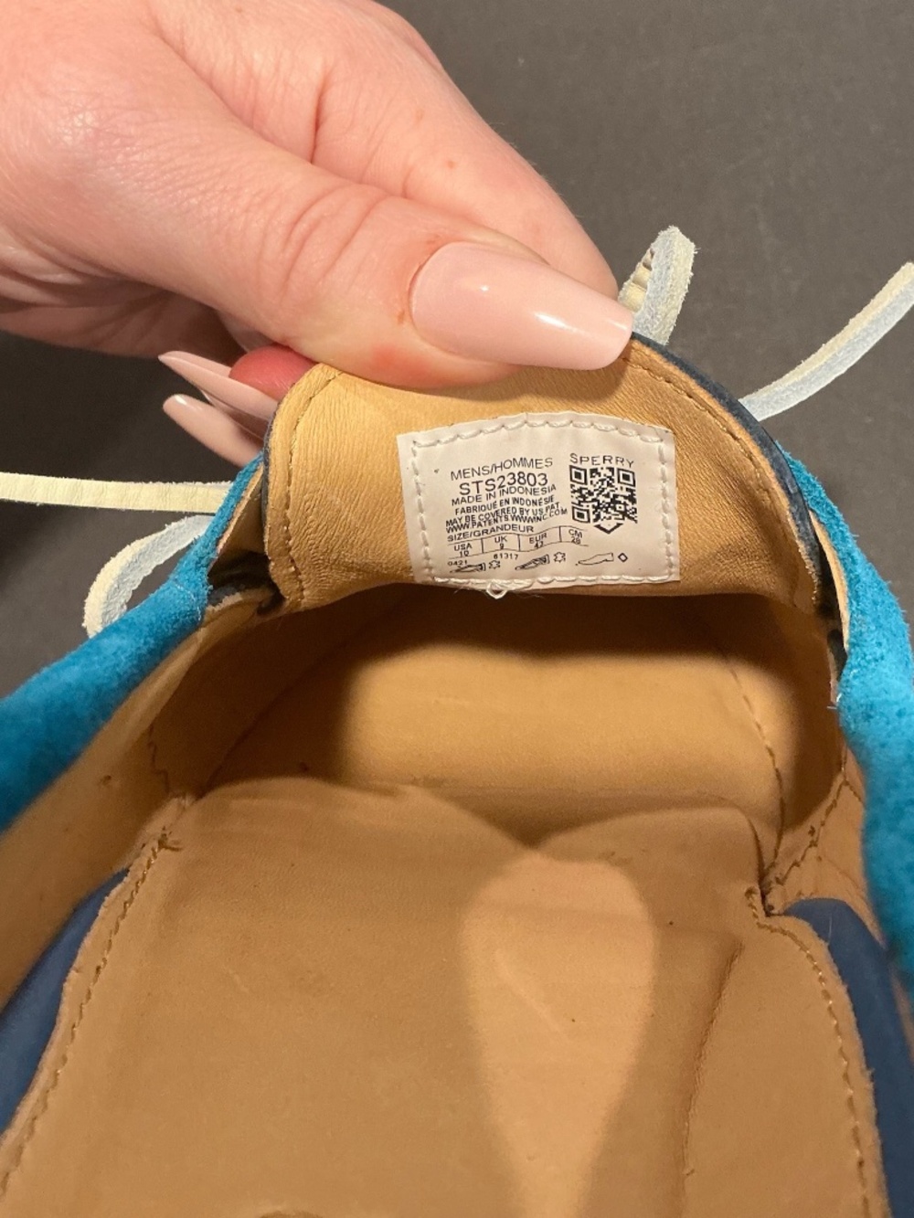 Sperry Top Sider Leather Suede Boat Shoes Blue Colorblock Men’s Size 10 - Picture 10 of 16